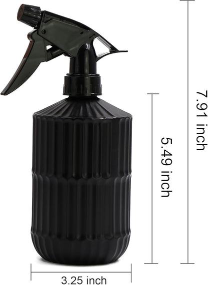 OFFIDIX Glass Spray Bottle, Pressure Watering Can, Indoor Plant Mister, Adjustable Nozzle Watering Glass 0.45L/15.22oz Spray Bottle for Garden Plants Cleaning Solutions (Black)