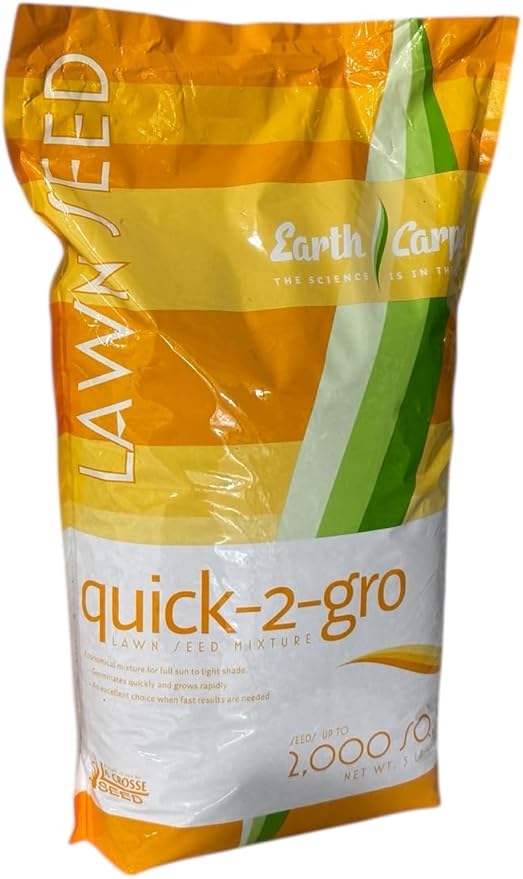 Quick-2-Gro,La Crosse Seed, Medium to Course Texture Turfgrass, Lush Lawn, 5 lbs