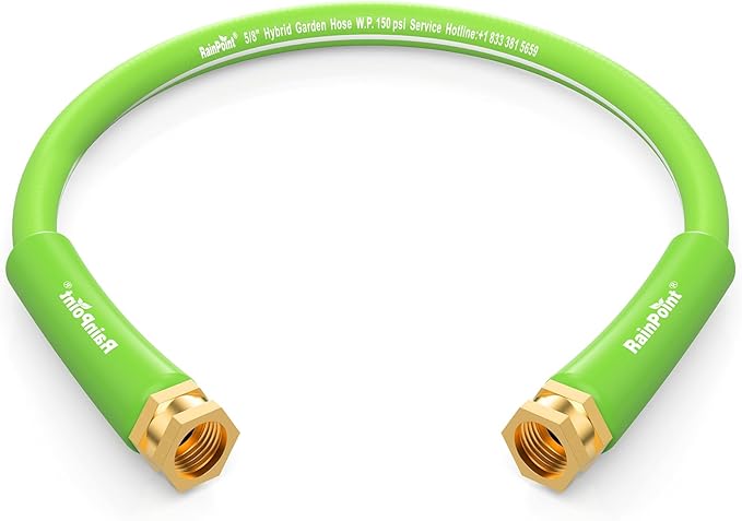 RAINPOINT Leader Garden Hose 3ft - Lightweight Water Hose - Flexible, Heavy Duty, Hybrid Rubber, with Female to Female Fittings