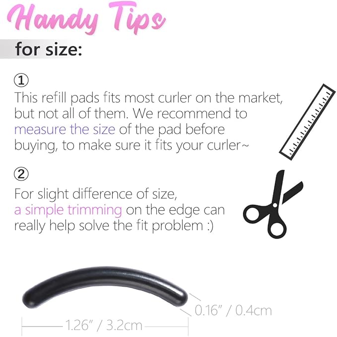 40 pcs Eyelash Curler Refills Curler Refill Pads Soft Rubber Curler Replacement Refills Pads for Universal Eyelash Curler with a Clear Storage Box (Black, Purple, Rose Red, Pink * 10)