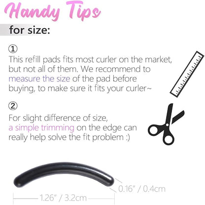 40 pcs Eyelash Curler Refills Curler Refill Pads Soft Rubber Curler Replacement Refills Pads for Universal Eyelash Curler with a Clear Storage Box (Black, Purple, Rose Red, Pink * 10)