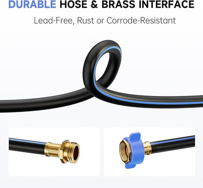 GARDENJOY Retractable Garden Hose Reel, 65 ft x 5/8 inch Heavy Duty Garden Hose with 180°Swivel Wall Mounted Bracket, 10 Pattern Sprayer Nozzle, Any Length Lock & Slow Return System