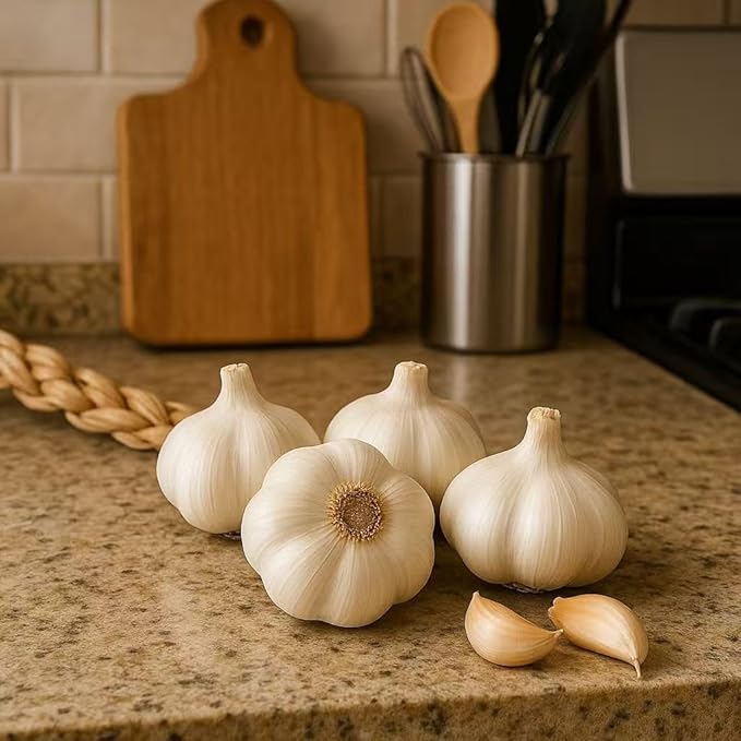 1 lb Mixed Garlic Bulbs for Planting – 4 Red Hardneck + 4 California Softneck – Grow Your Own Fresh, Organic, Non-GMO Garlic