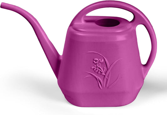 Plastic Watering Can - for Home Plant Garden - 1/2 Gallon - Rose Red