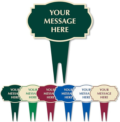 SmartSign 12"x15" Custom Designer Yard Stake Sign (Oxford), 120 mil ACM, Personalized Metal Sign for Address, Trespassing, Dog Poop, Garden, Integrated Ground Stakes, Reflective Option, USA-Made