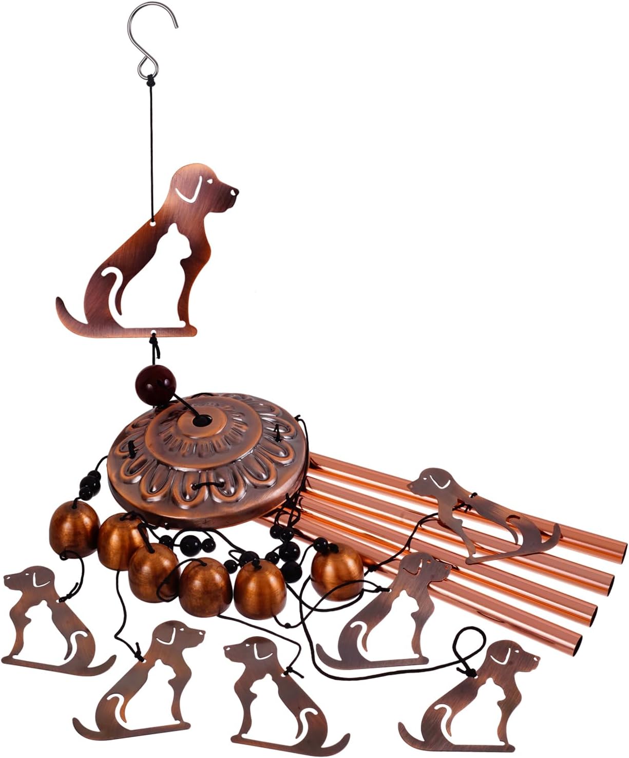 Outside Dogs Wind Chimes for Home, Patio, Porch, Lawn, Indoor, Garden Dog Decoration, Mobile Memorial Wind Chimes, Wind Bells Outdoor Decor, Music Wind Catcher, Festival Gifts for Mom/Grandma/Woman