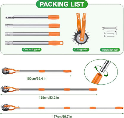Wheel Rotary Edger Lawn Tool, Sidewalk 66.7Inch Manual Lawn Edger, Grass Edge Trimmer, Adjustable Stainless Steel Handle with Cushion Grip,Soil,Garden and Yard Tool,Orange