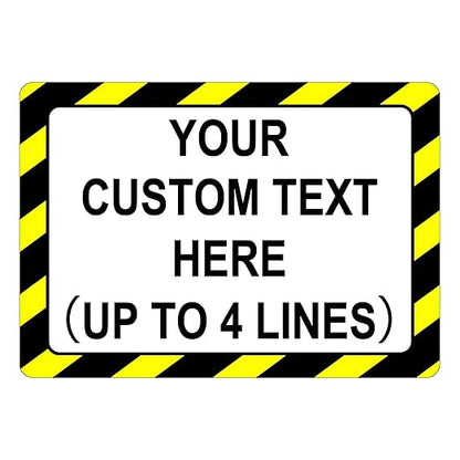 Custom Sign Outdoor 18x12 Inches Horizontal, Metal Gate Sign Personalized for Outside, Customized for Home, Office, Garage, Porch, Delivery Signage, .040 Aluminum, Rust Free, Waterproof(Color-border)