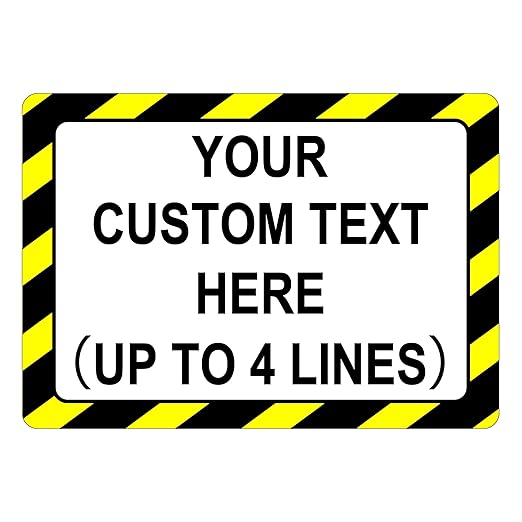 Custom Sign Outdoor 18x12 Inches Horizontal, Metal Gate Sign Personalized for Outside, Customized for Home, Office, Garage, Porch, Delivery Signage, .040 Aluminum, Rust Free, Waterproof(Color-border)