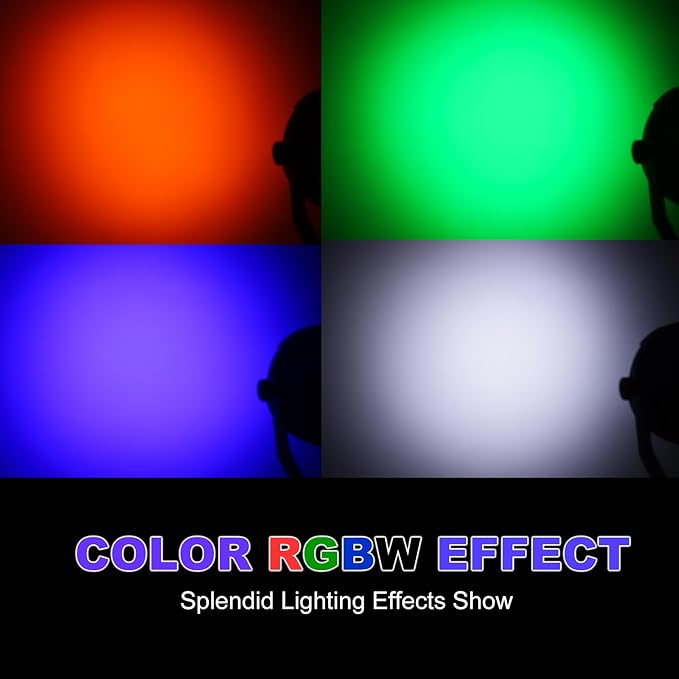 LED Par Lights 18x12W Outdoor Waterproof Stage Light RGBW 4-in-1 DMX Control for Events DJ Disco Festival Wedding Party Outdoor Stage Lighting 2 Pack