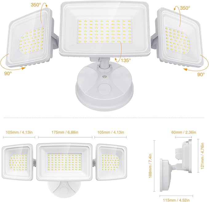 Onforu 130W LED Security Light, 13000LM Outdoor Indoor Flood Light Switch Controlled, IP65 Waterproof LED Exterior Floodlight, 6500K White Wall Mount Security Lighting for Entryway,Garage,Yard,Eave