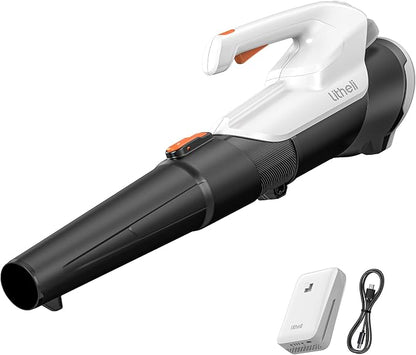 Litheli 20V Cordless Leaf Blower Battery Powered Leaf Blower, 2.0 Ah Battery Lightweight 2 Speed Mode Electric Blowers for Lawn Care, Patio, Snow, Dust, Blowing Leaves