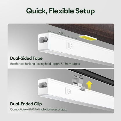 Plant Grow Lights 1FT, Blue-Rich Full Spectrum 5000K, 28W(4 x 7W), T5 LED Grow Light Strips for Indoor Plants and Succulents, High PPFD, Linkable, White, 4-Pack