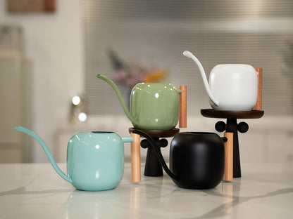 Green Moon Water Can Indoor Plant Mint Green 1.2L/41oz Metal Stainless Steel Water Can Indoor Outdoor with Long Spout for House Plant Bonsai Outdoor Garden Flowers