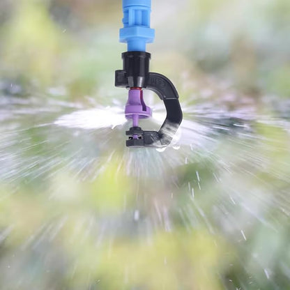 Drip Irrigation System Kit - Automatic Garden Watering System with G Type 360° Rotating Micro Sprinkler Heads & 16FT 8/11mm & 10FT 4/6mm Irrigation Tubing for Garden, Lawn, Greenhouse, Yard, Plant