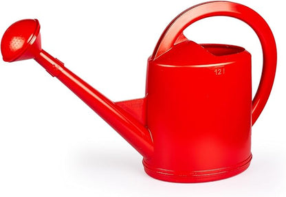 Consolidated Plastics Durable Swiss Watering Can with UV Protection, Ergonomic Handle for Indoor/Outdoor Gardening, Made in Switzerland (12 Liter, Red)