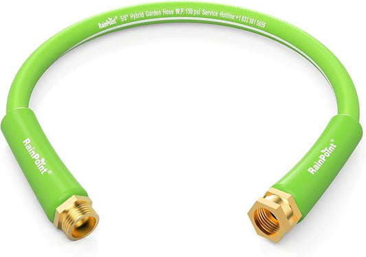 RAINPOINT Short Leader Garden Hose 3ft - Lightweight Water Hose with Swivel Handle, Male to Female Fittings- Flexible, Heavy Duty, Hybrid Rubber, with Male to Female Fittings