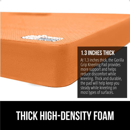 GORILLA GRIP Extra Thick Patent Pending Garden Kneeling Pad, 17.5 x 11 Inch Supportive Soft Foam Knee Cushioning, Gardening, Water Resistant, Bathing Baby, Working Supplies, Lightweight 2 Pack Orange