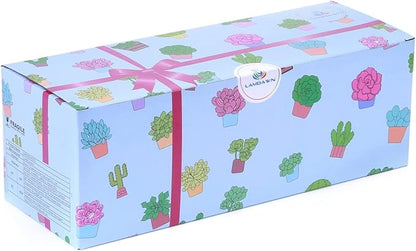 Cute Ceramic Succulent Garden Pots, Planter with Drainage and Attached Saucer, Set of 5 -Plants Not Included (Round)