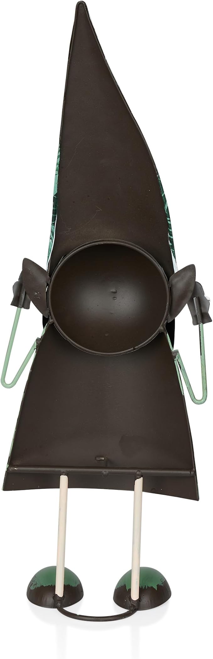 Alpine Corporation - 19" Tall Outdoor Garden Gnome Yard Decoration - Metal Statue with Hear No Evil Expression - Durable, Weatherproof Lawn Sculpture for Patio, Deck, Yard