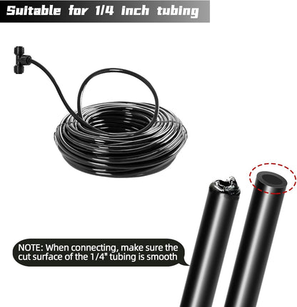 20 Pack Quick Connect 1/4" Drip Irrigation Tee Connectors, Universal Tee Fitting for 1/4 Inch Irrigation Tubing, Leak Free Fittings for Sprinkler or Drip Irrigation System
