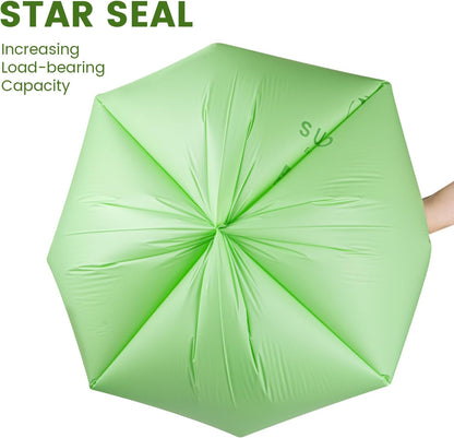 SUPERBIO 64 Gallon Compostable Yard Waste Bags, Lawn & Leaf Bags, 242.3L (60 Count Bulk), Heavy Duty 1.57 Mils, BPI and OK compost INDUSTRIAL