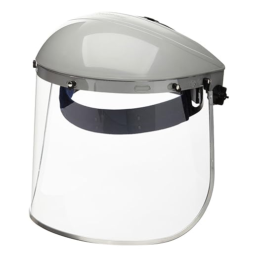 Sellstrom Advantage Face Shield - Lightweight Mask with Crown & Ratchet Headgear, for Work, Grinding, Cutting - ANSI Z87.1 - Clear Uncoated Polycarbonate Window
