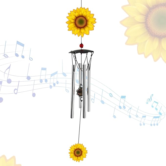 Wind Chimes for Outside Sunflower Wind Chimes Outdoor Home Patio Garden Decor Windchimes Outdoors Gift Ideas for Women Mom Grandma Sisters