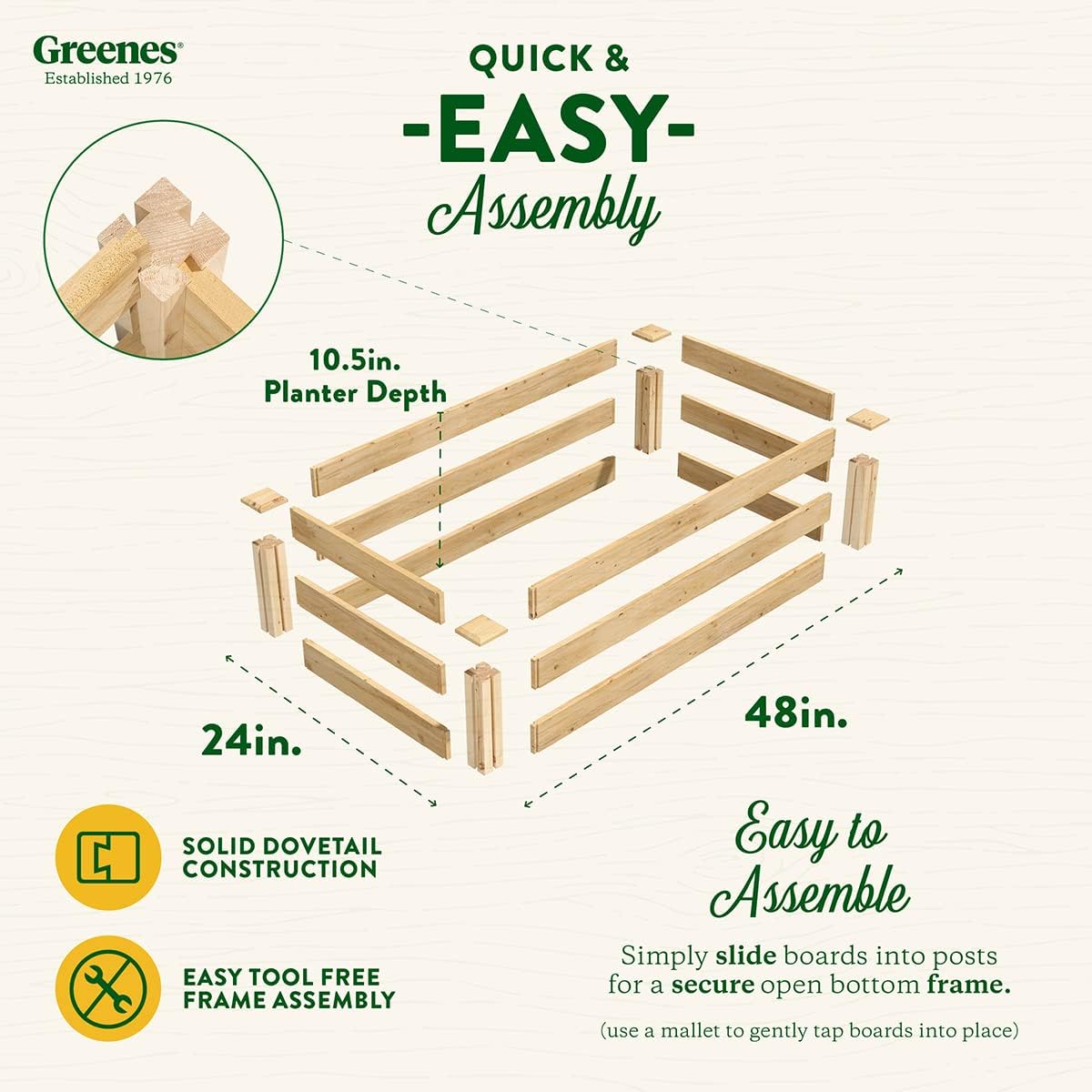 Greenes Fence Original Cedar Raised Garden Bed, 2' x 4' x 10.5" (3-Pack) - Made in USA with North American Cedar