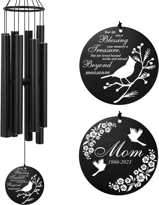 Personalized 36" Healing Memorial Wind Chimes for Outside, Bereavement Gift of Comfort for Loss of Mother, Father or Husband, A Soothing Remembrance for Your Garden and Patio