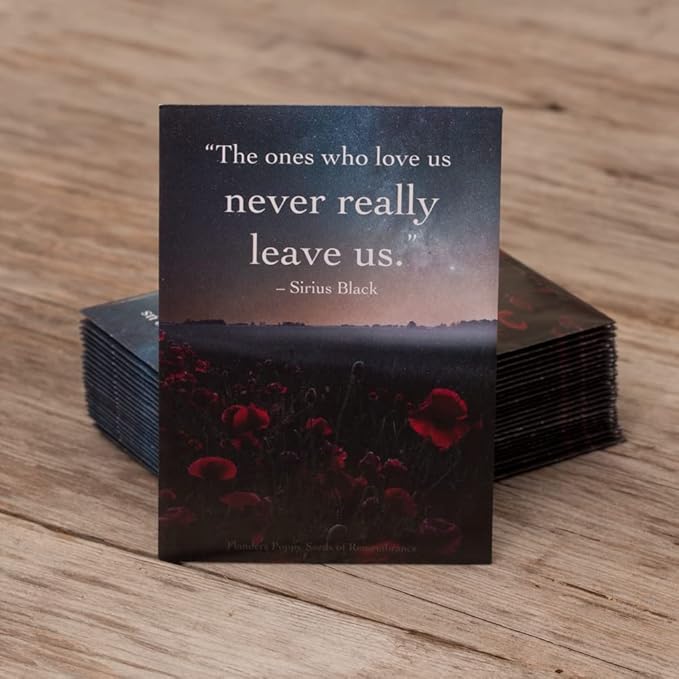 Bentley Remembrance Poppy Seeds - The Ones Who Love Us Never Really Leave Us - Non-GMO Memorial Funeral Keepsake Favor Packets for Planting & Growing Plants in Memory