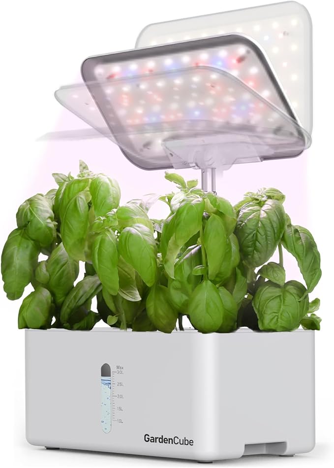 Hydroponics Growing System Kit: 8 Pods Indoor Herb Garden with LED Grow Light Quiet Smart Pump Automatic Timer Plants Germination Kit Height Adjustable - Gardening Gifts for Women Men