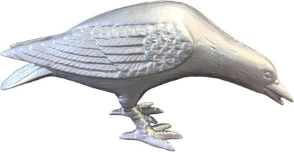 NACH Cast Iron Crow Statue, Head Down Raven, Large Garden Statues, Crow Garden Sculpture, Bird Figurines Home Decor, Raven Decor, Antique Metal Bird Statue, 10 x 3.5 x 6 inches, JS-90-7117AM