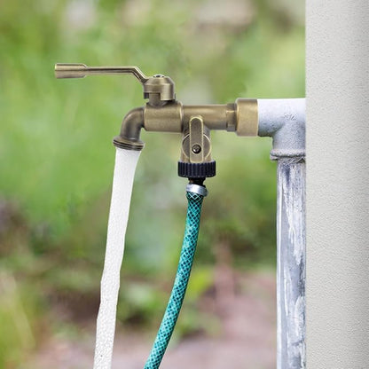 Bronze 2 in 1 Double Outdoor Faucet, Brass Material, Wall Mount, 3/4 inch NPT Female Inlet & Outlet, Frost-Proof, for Garden, Industry and Household Use