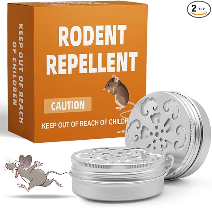 Pest Repellent, Rodent Repellent for Car Engines, Mouse Repellents for Car, RV Mice Repellant, Keep Rodents Out of Car/House, Cars Mouse Repellent Under Hood-2P