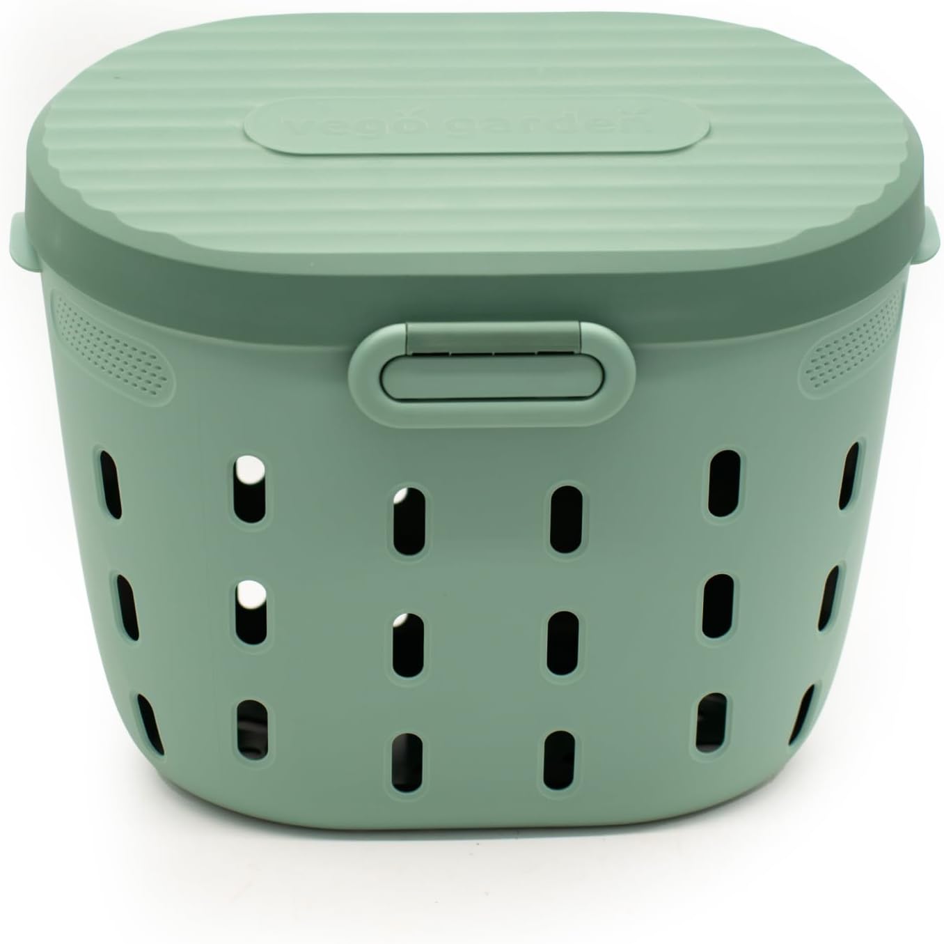 Vego Garden In-Ground Worm Composter Outdoor Farm Compost Bin 7 Gallons BPA-Free Composting System for Raised Garden Beds Sage Green, Twin Pack