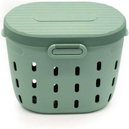 Vego Garden In-Ground Worm Composter Outdoor Farm Compost Bin 7 Gallons BPA-Free Composting System for Raised Garden Beds Sage Green, Twin Pack