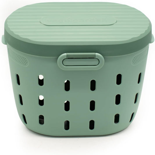 Vego Garden In-Ground Worm Composter Outdoor Farm Compost Bin 7 Gallons BPA-Free Composting System for Raised Garden Beds, Sage Green
