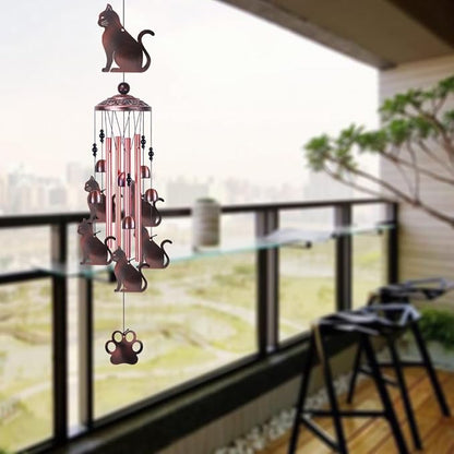 Cats Wind Chimes Outdoor/Indoor Decor - 36 Inch Metal Musical Wind Bells, Mobile Romantic Kitten Wind Catcher, Outdoor Cats Wind Chimes Gifts for Mom, Home, Balcony, Trees, Festival Garden Decoration