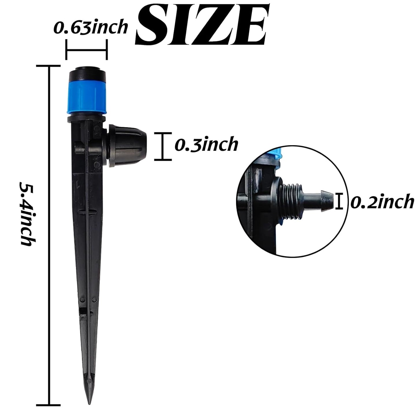 GXXMEI 30PCS Drip Irrigation Emitters with Stake, 360°Adjustable Fan Sprayer Water Flow Lock Barbed Dripper for 1/4" Drip Irrigation Tubing Garden Irrigation Sprayer for DIY Garden Irrigation System