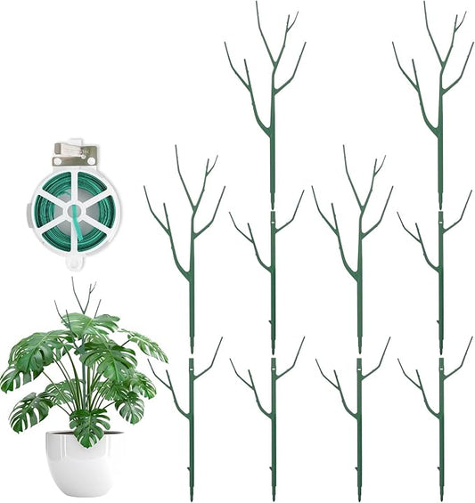 10 Pack Stackable Plant Support Stakes, Climbing Plant Support Structures for Monstera, Pothos, Philodendron Garden Plant Stakes for Indoor Outdoor Plants