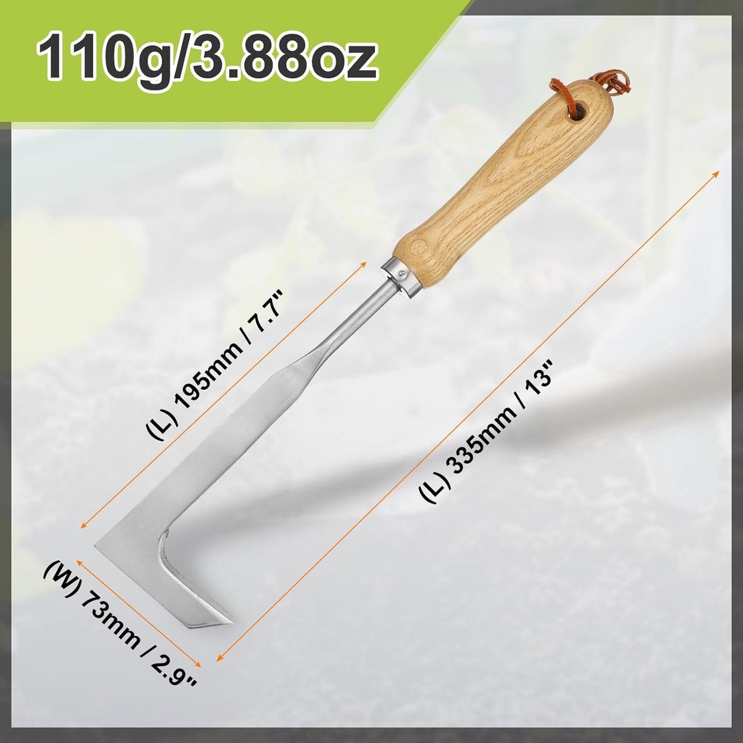 HARFINGTON Hand Weeder 13 x 7.7 Stainless Steel - Garden Trowel with Ergonomic Handle