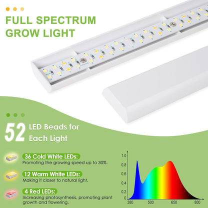FOXGARDEN Grow Light for Indoor Plants Growing, Full Spectrum Gooseneck Plant Light for Indoor Plants,52 LED Bright Grow Lamp with Auto On/Off Timer 4/8/12H, 4 Dimmable Brightness,3 Pack
