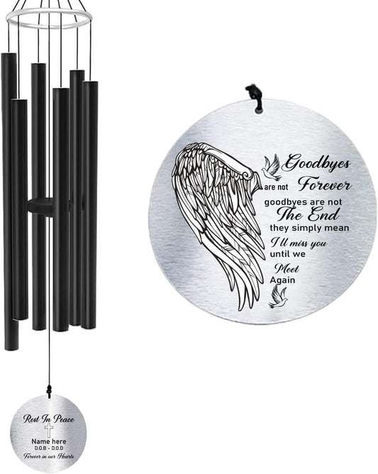 Personalized 36" Bereavement Wind Chimes for Outside, Memorial Gift in Remembrance of a Loved One, Sympathy Gift for Loss of Mother Father Husband, Garden Patio Decor