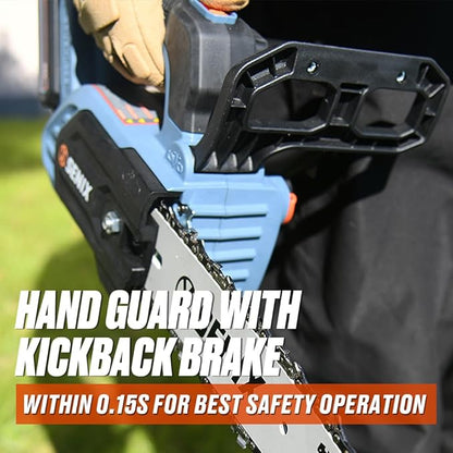 SENIX 20V 10" Electric Chainsaw, Cordless Battery Powered Top Handle Chainsaw, Brushless Chain Saw, Garden Tool for Trees, Pruning, Branch Cutting, Yard, Fathers Day Gift, Tool Only, CSX2-M1-0