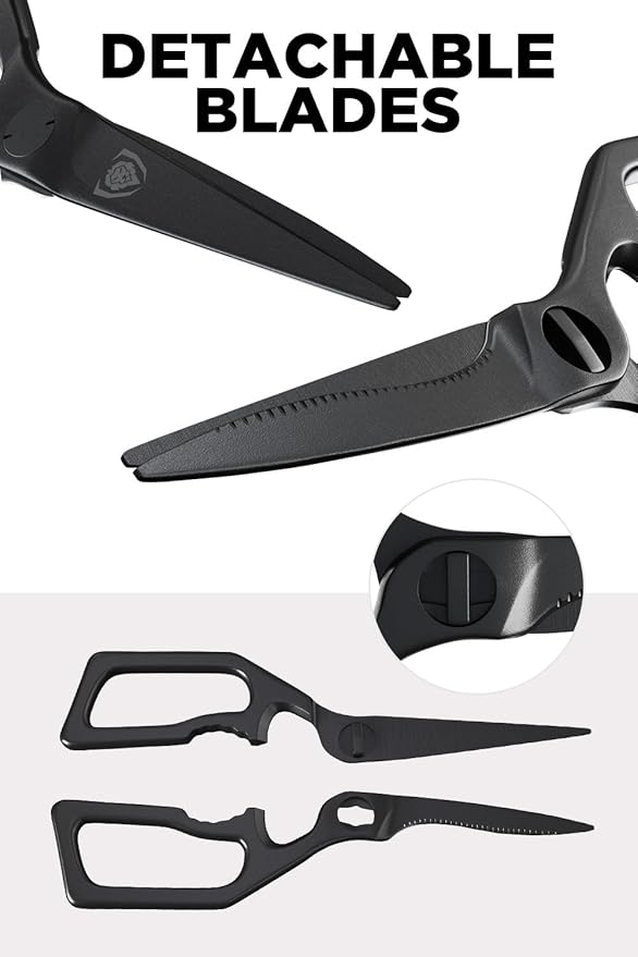 Dalstrong Japanese Stainless Steel Ambidextrous Kitchen Scissors - All Purpose - Heavy Duty - Detachable - Sharp Blade - Herbs, Pizza, Meat Cutting
