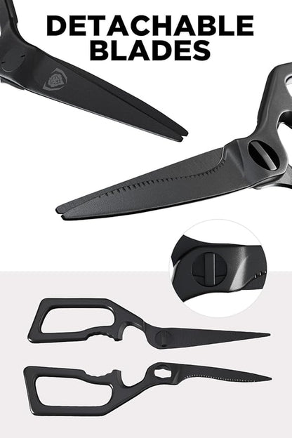 Dalstrong Japanese Stainless Steel Ambidextrous Kitchen Scissors - All Purpose - Heavy Duty - Detachable - Sharp Blade - Herbs, Pizza, Meat Cutting