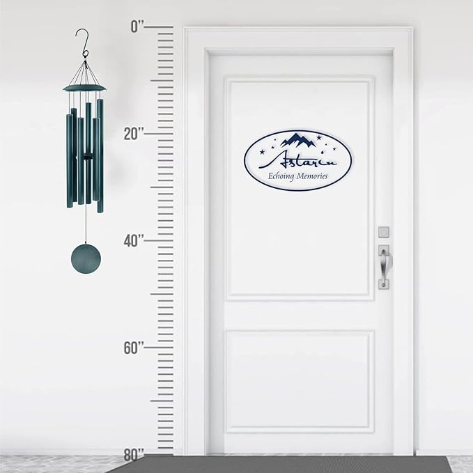 ASTARIN 45in Wind Chimes for Outside，Memorial Wind Chimes Large with 6 Heavy Tubes,Sympathy Gifts, Large Deep Tone for Garden Hanging Decor, Gift for Mom Women Grandma Neighbors,Green