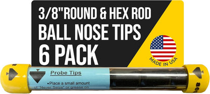 T&T Tools Standard Replacement Tips for 3/8" Soil Probe Rods - Compatible with Smart Stick & Mighty Probe - Ideal for Locating, Plumbing, Landscaping & Gardening Tools - Durable Metal Rod Tips, 6-Pack