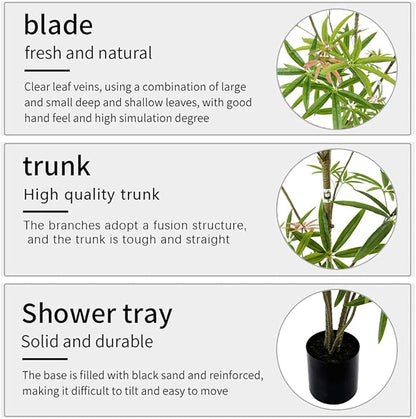 Aalonfale 6ft Artificial Umbrella Tree - Realistic Faux Umbrella Tree Indoor/Outdoor, UV Resistant Fake Plant for Home, Office, Patio Decor